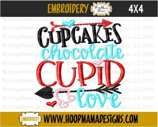 Cupcakes Chocolate Cupid And Love- Embroidery and Cutting Options - Image 8