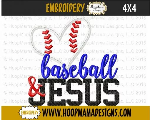 Baseball And Jesus- Embroidery and Cutting Options - Image 4
