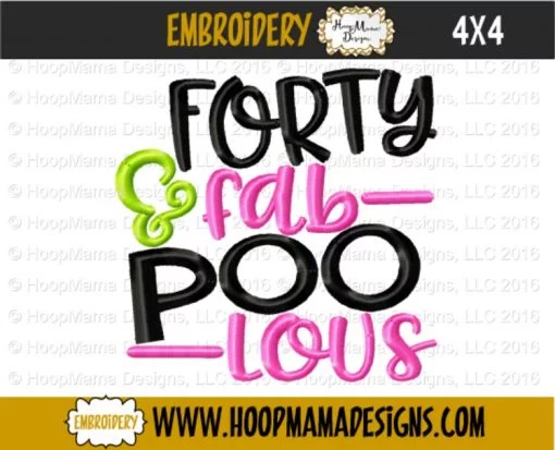 Forty And Fab POO Lous - Embroidery and Cutting Options - Image 2