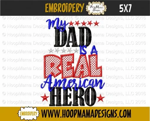 My Dad Is A Real American Hero - Embroidery and Cutting Option - Image 2