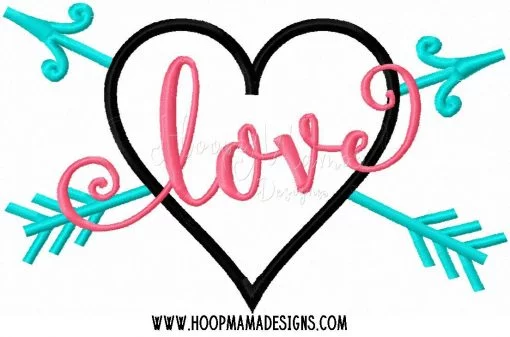 Love (Arrows)- Embroidery and Cutting Options - Image 2