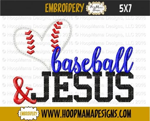 Baseball And Jesus- Embroidery and Cutting Options - Image 2