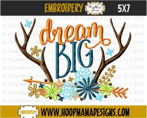Dream Big With Antlers - Embroidery and Cutting Options - Image 2