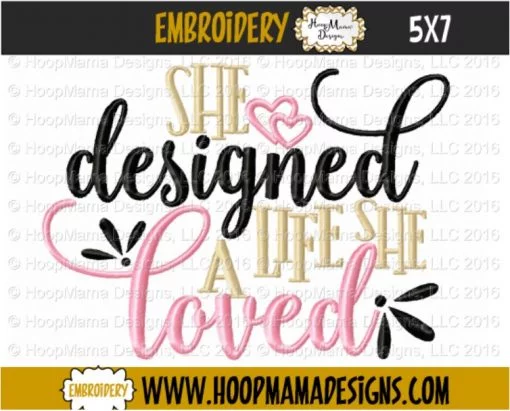 She Designed A Life She Loved - Embroidery and Cutting Option - Image 2