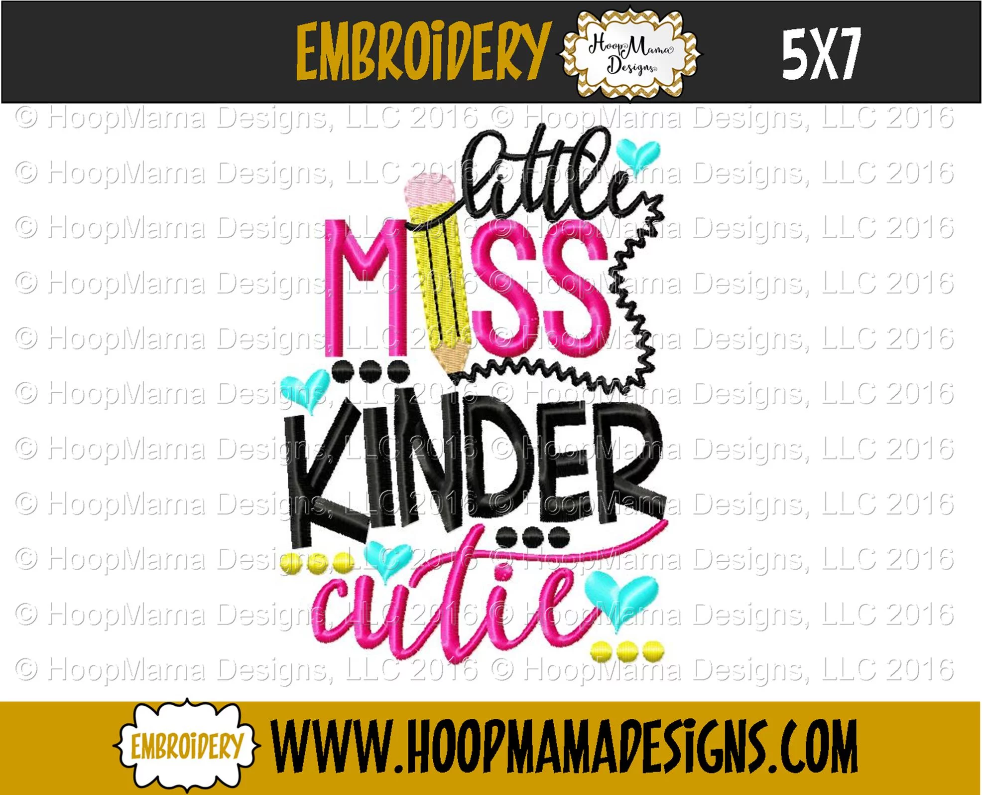 Little Miss Kinder Cutie - Embroidery and Cutting Option - Image 2