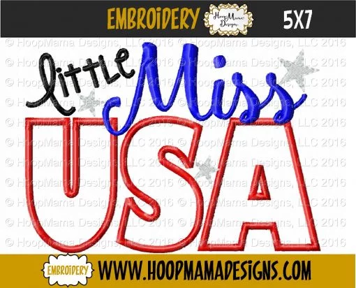 Little Miss USA - Embroidery and Cutting Option - Image 2