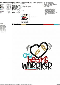 Download CHD Heart Warrior - Embroidery and Cutting Options - HoopMama