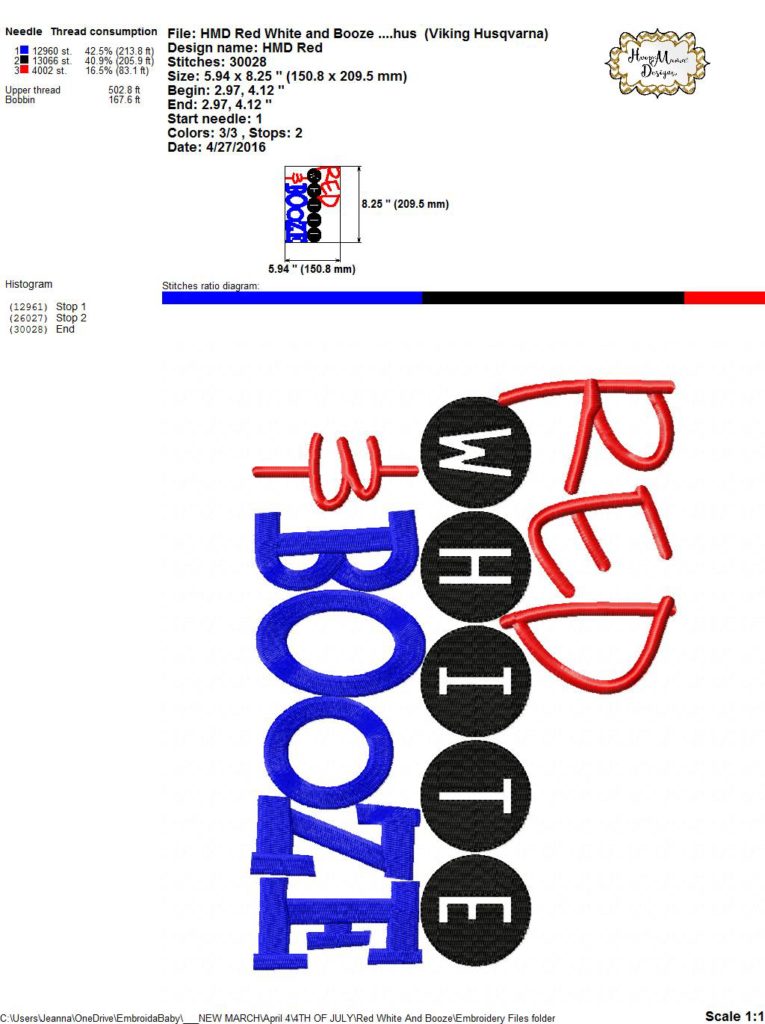 Red white  booze  embroidery and cutting options  hoopmama