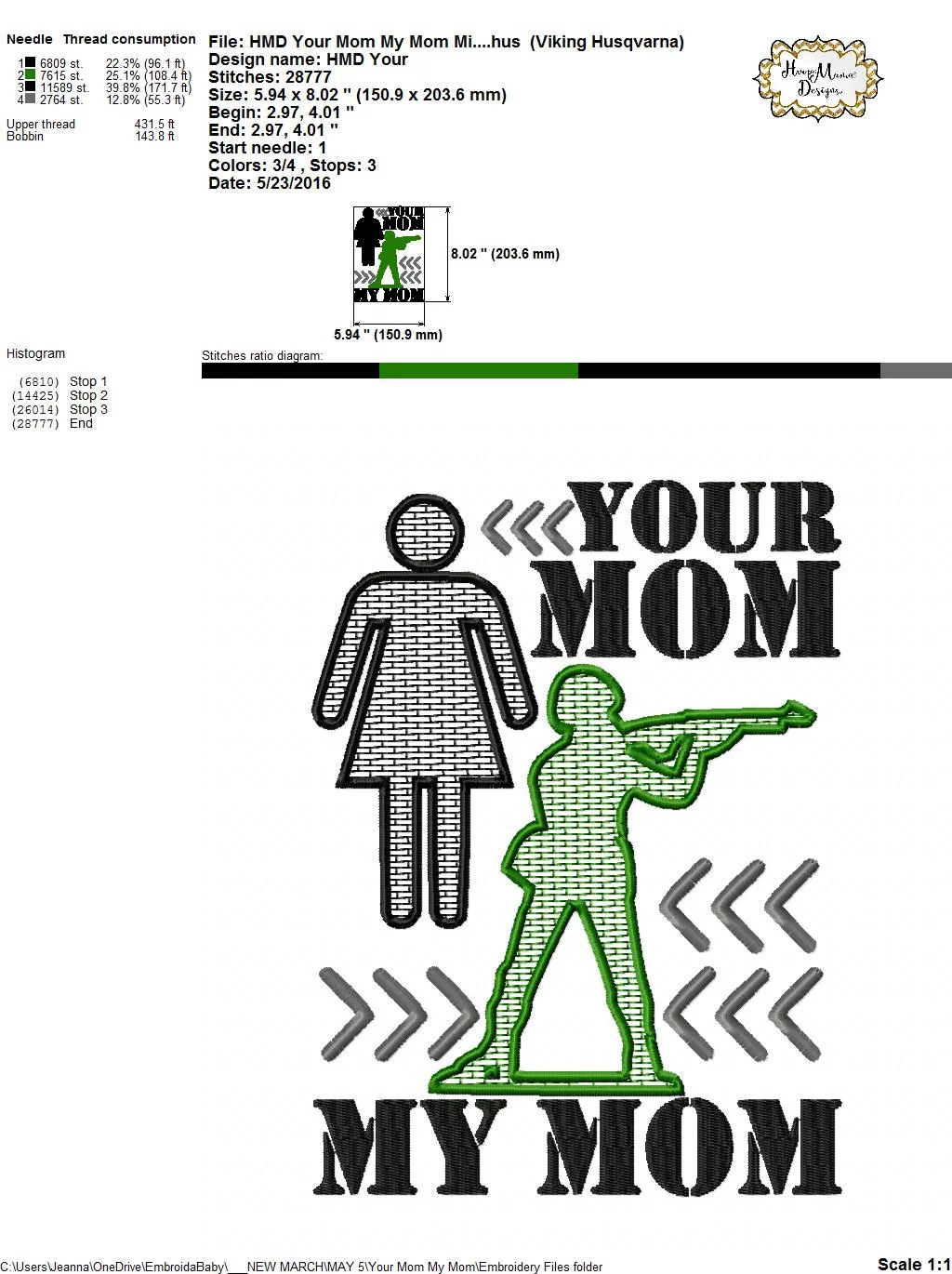 Your Mom My Mom MILITARY - Embroidery and Cutting Option - Image 6