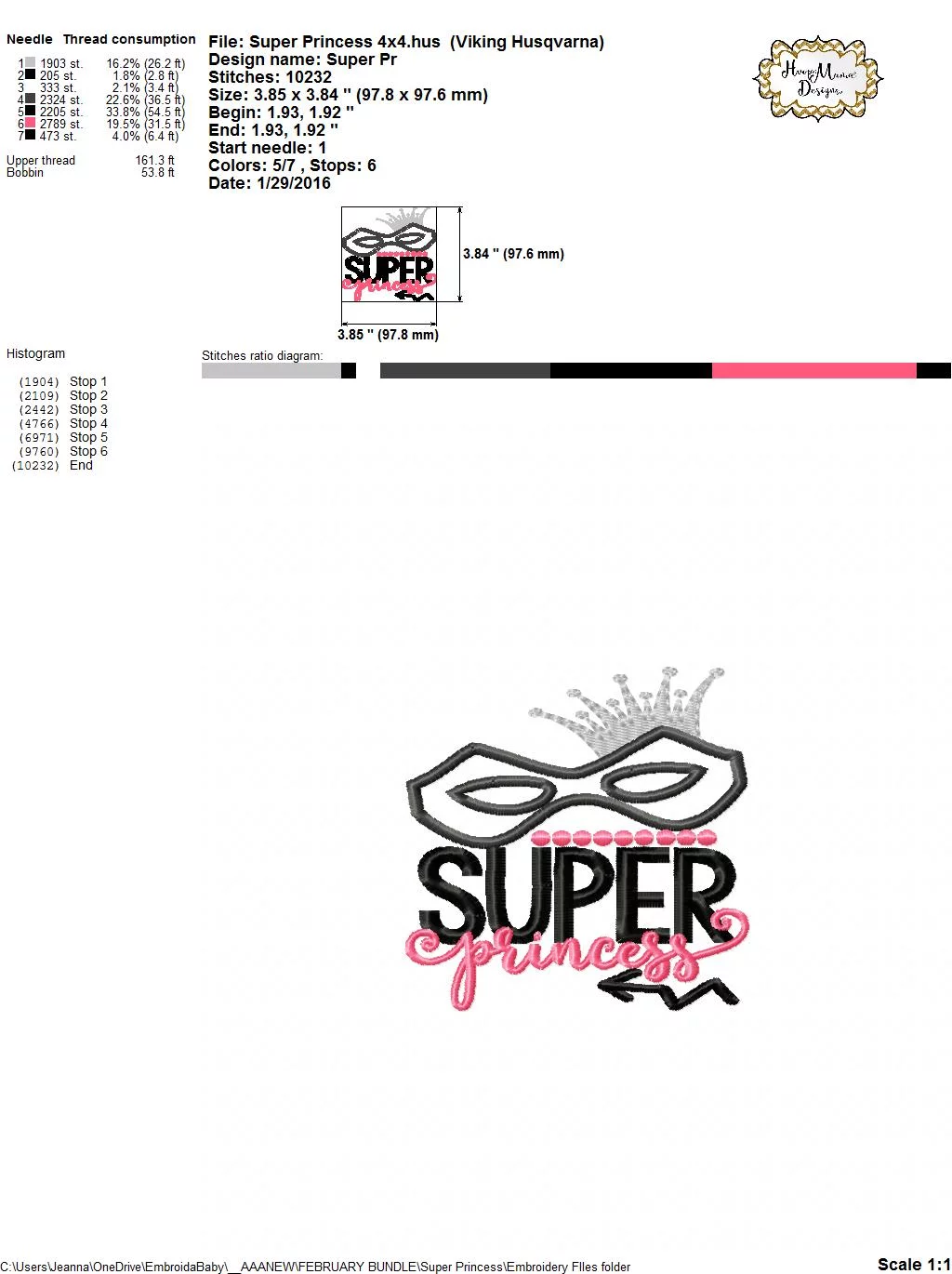 Super Princess - Embroidery and Cutting Option - Image 4