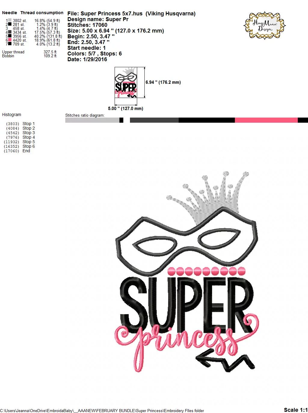 Super Princess - Embroidery and Cutting Option - Image 5