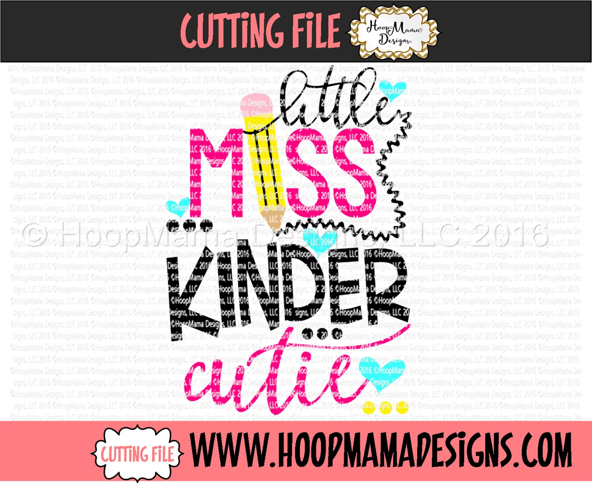 Little Miss Kinder Cutie - Embroidery and Cutting Option - Image 3