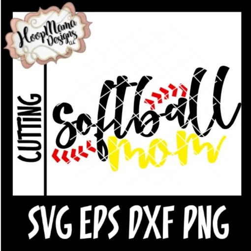 Softball Mom - Embroidery and Cutting Options - Image 3