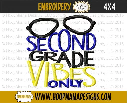 Second Grade Vibes Only - Embroidery and Cutting Options - Image 3