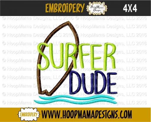 Surfer Dude - Embroidery and Cutting Options - Image 3