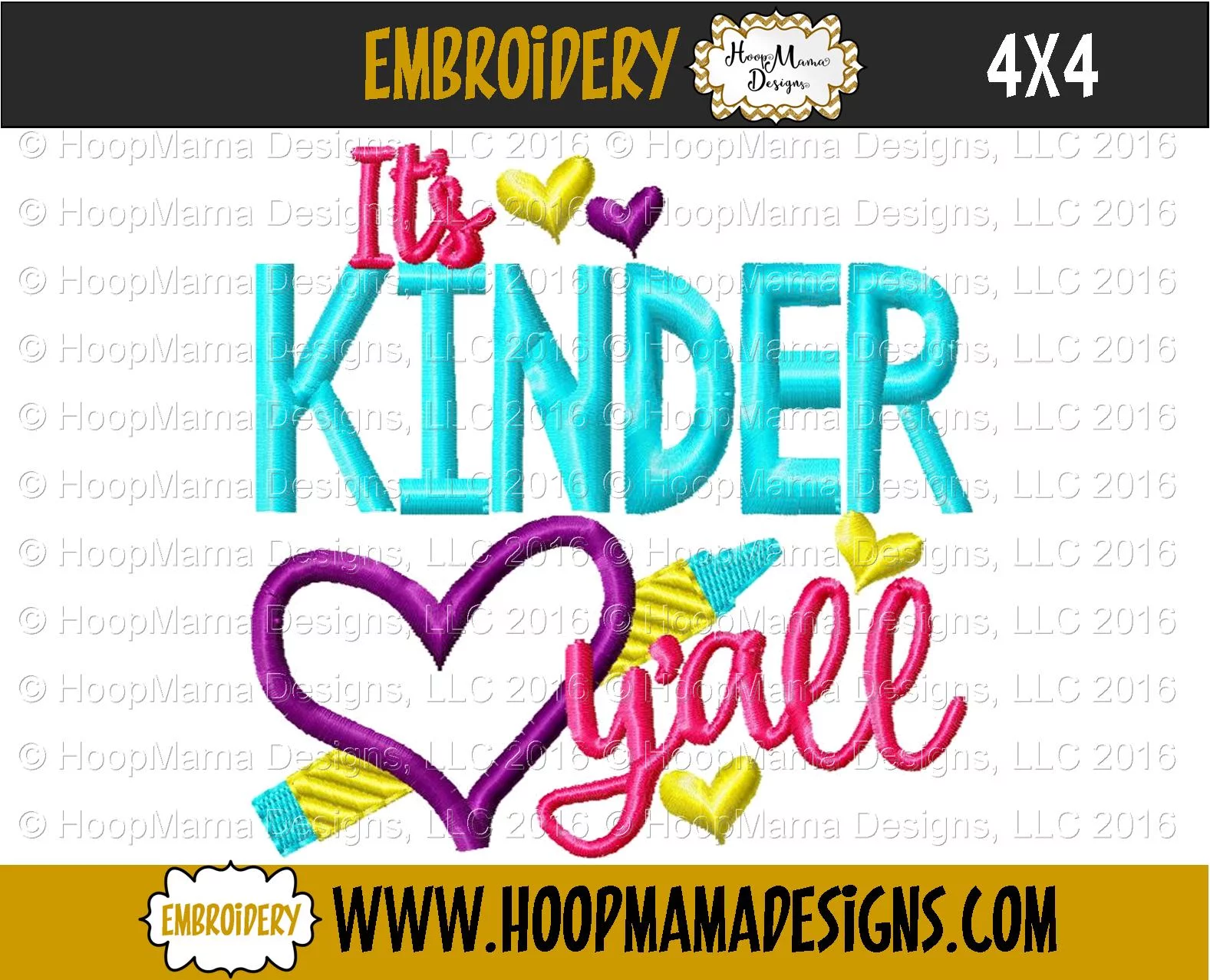 It's Kindergarten Y'all - Embroidery and Cutting Options - Image 3