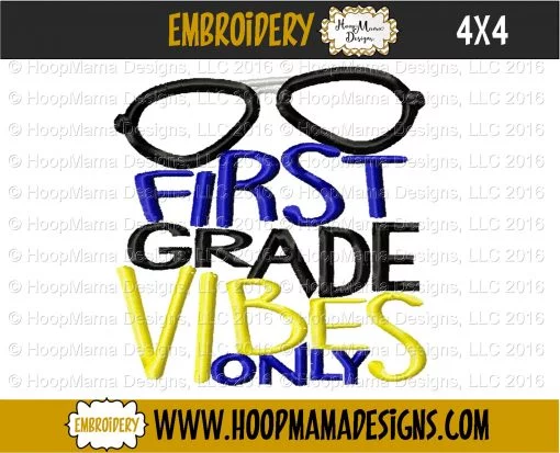 First Grade Vibes Only BOY - Embroidery and Cutting Options - Image 3