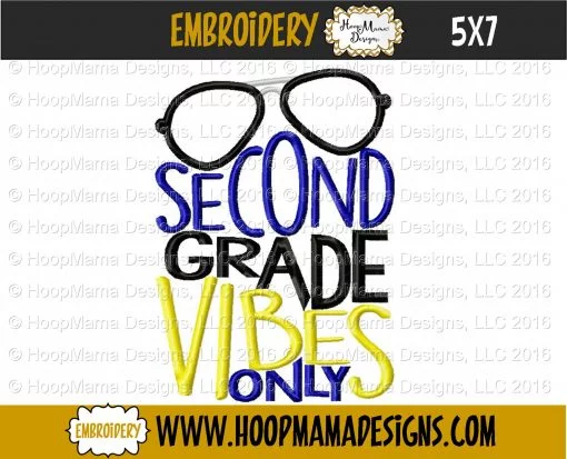 Second Grade Vibes Only - Embroidery and Cutting Options - Image 2