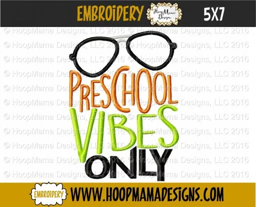 Preschool Vibes Only - Embroidery and Cutting Options - Image 2