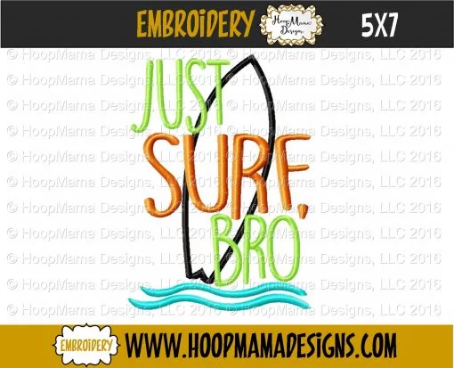 Just Surf Bro - Embroidery and Cutting Options - Image 2