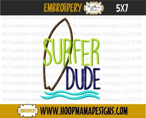 Surfer Dude - Embroidery and Cutting Options - Image 2