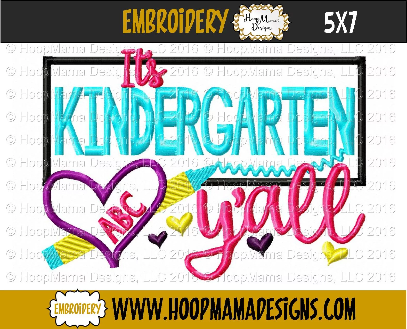 It's Kindergarten Y'all - Embroidery and Cutting Options - Image 2