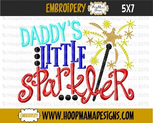 Daddy's Little Sparkler - Embroidery and Cutting Options - Image 5