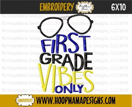 First Grade Vibes Only BOY - Embroidery and Cutting Options - Image 4