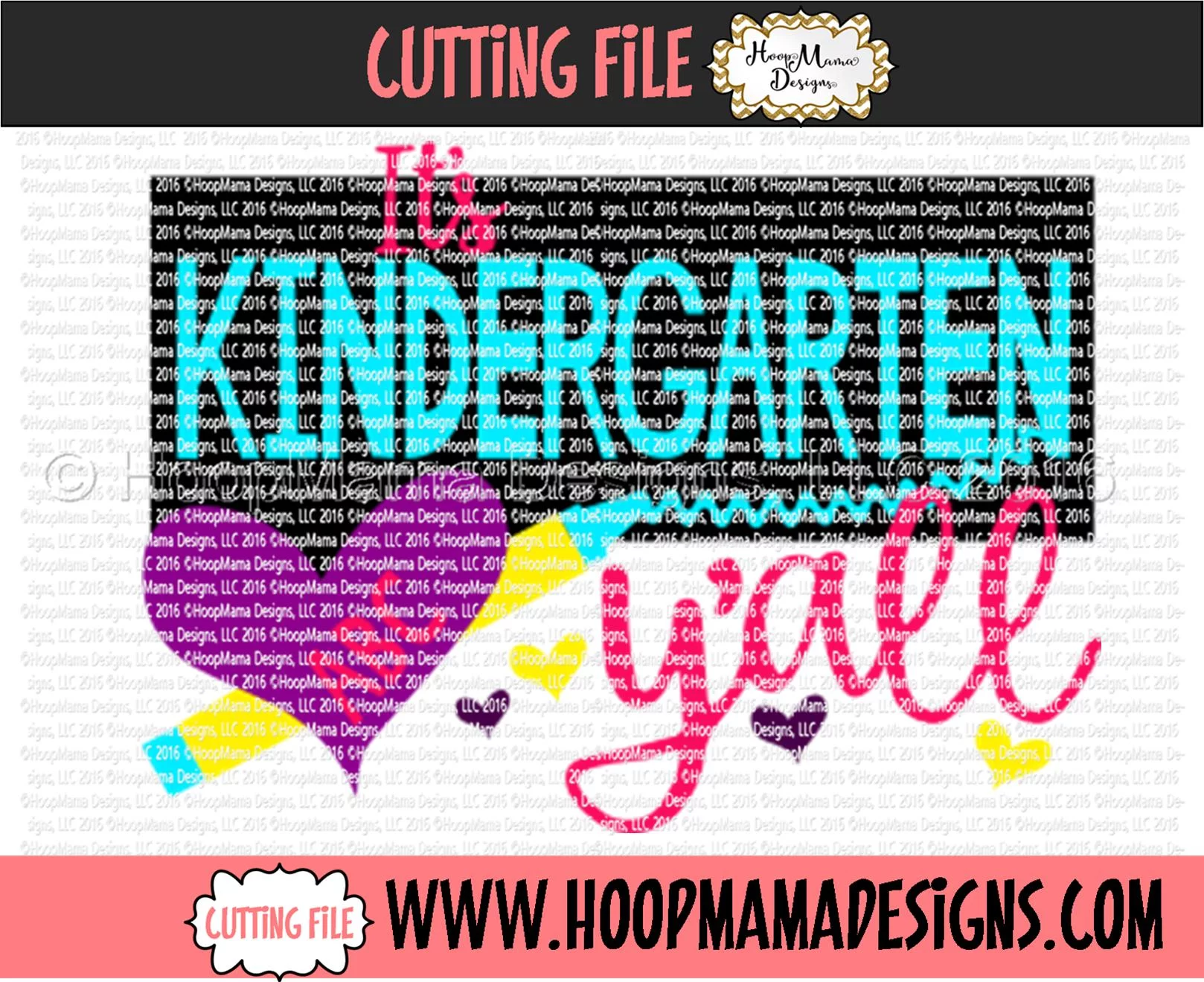 It's Kindergarten Y'all - Embroidery and Cutting Options - Image 5