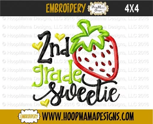 2nd Grade Sweetie - Embroidery and Cutting Options - Image 3