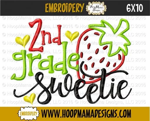 2nd Grade Sweetie - Embroidery and Cutting Options - Image 4