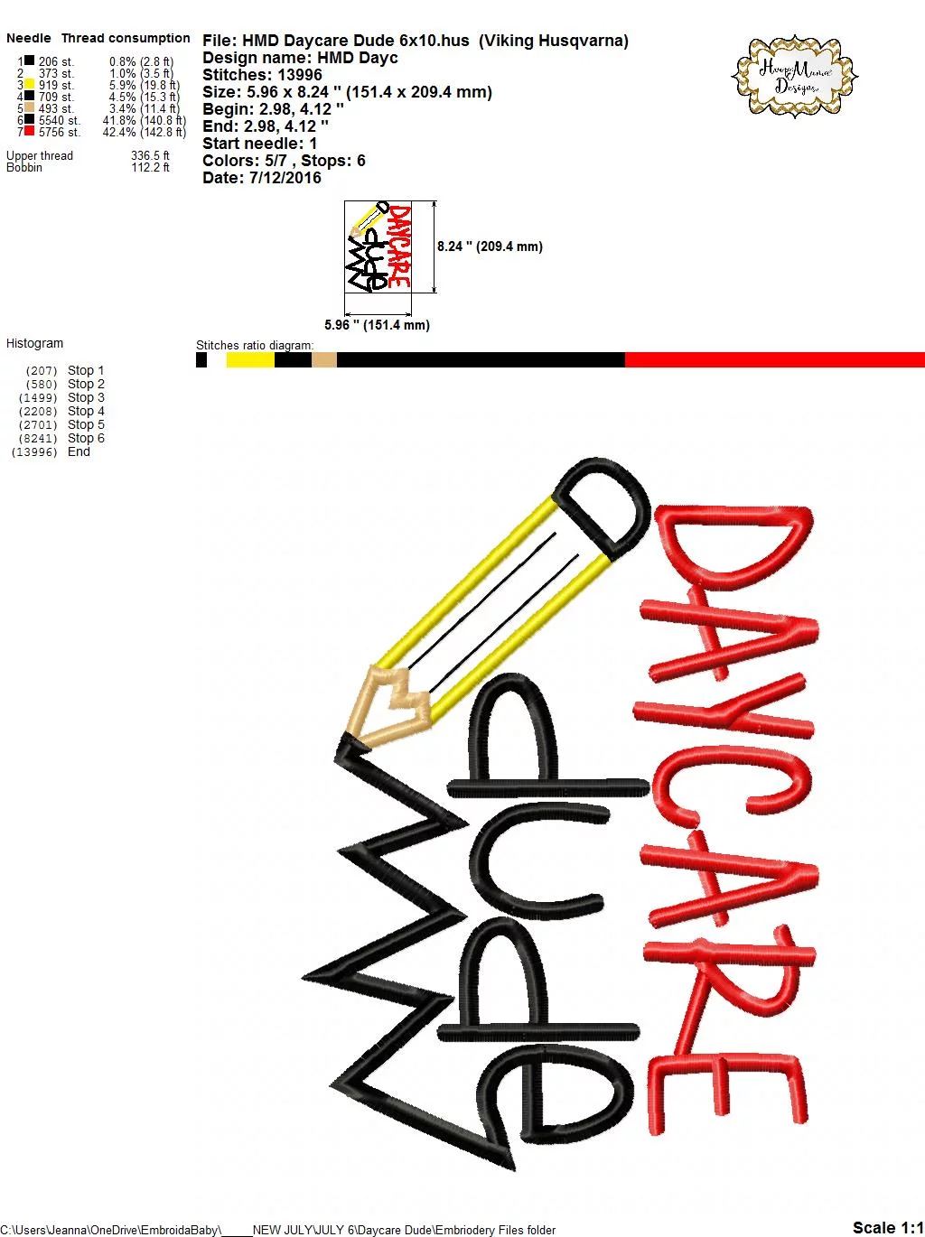 Daycare Dude - Embroidery and Cutting Options - Image 8