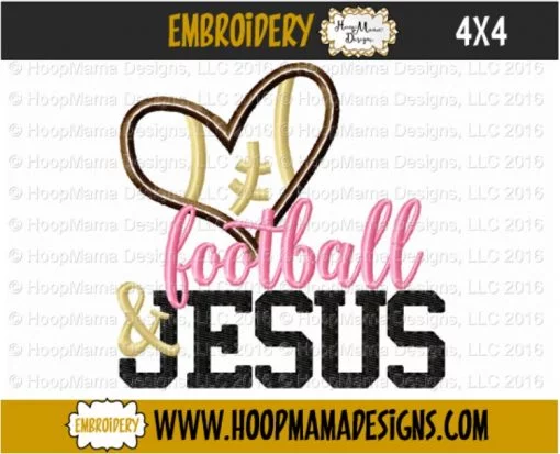 Football And Jesus - Embroidery and Cutting Options - Image 3