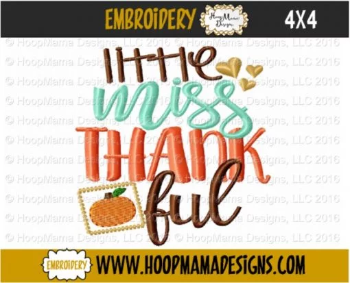 Little Miss Thankful - Embroidery and Cutting Options - Image 3
