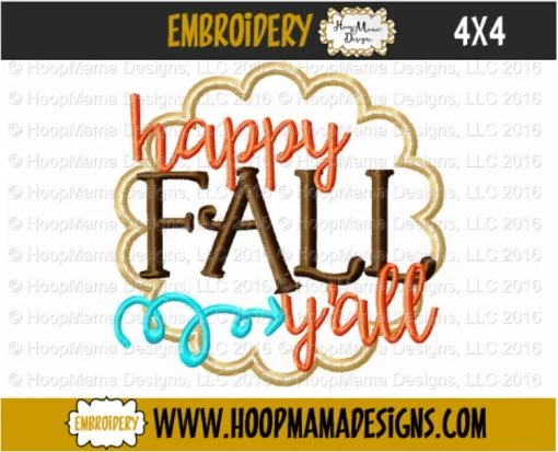 Happy Fall Y'all - Embroidery and Cutting Options - Image 3