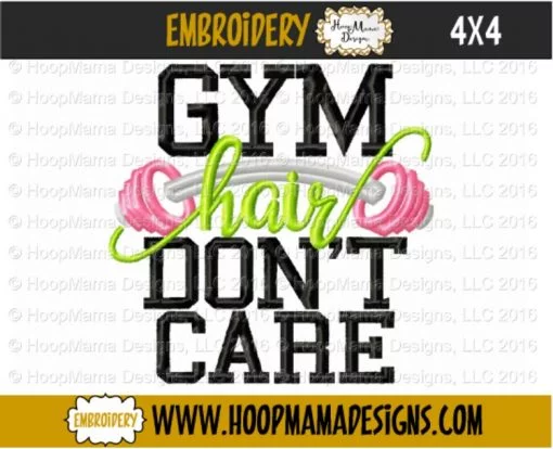 Gym Hair Don't Care - Embroidery and Cutting Options - Image 3