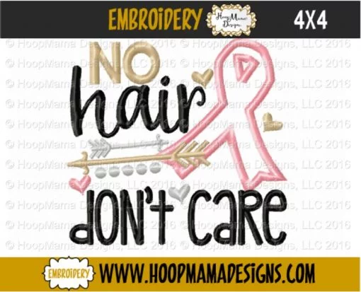No Hair Don't Care - Embroidery and Cutting Options - Image 3