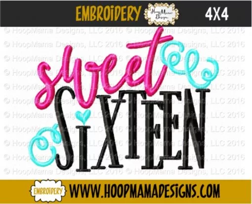 Sweet Sixteen - Embroidery and Cutting Options - Image 3
