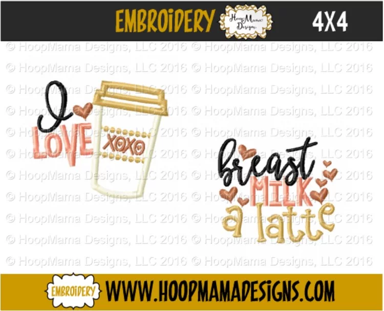 I Love Breast Milk A Latte - Embroidery and Cutting Options - Image 3
