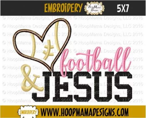 Football And Jesus - Embroidery and Cutting Options - Image 2