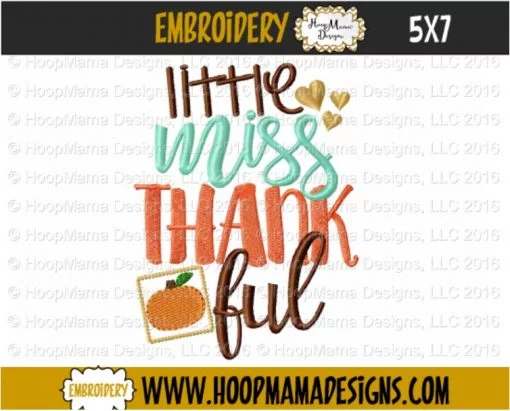 Little Miss Thankful - Embroidery and Cutting Options - Image 2