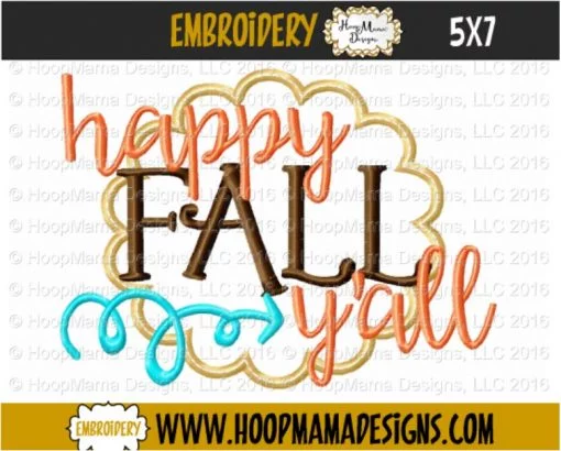 Happy Fall Y'all - Embroidery and Cutting Options - Image 2