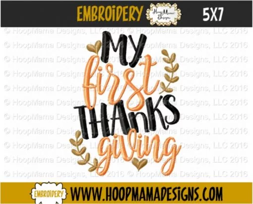 My First Thanksgiving - Embroidery and Cutting Options - Image 2