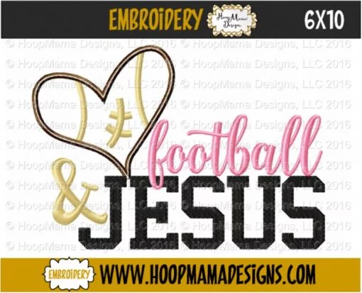 Football And Jesus - Embroidery and Cutting Options - Image 4