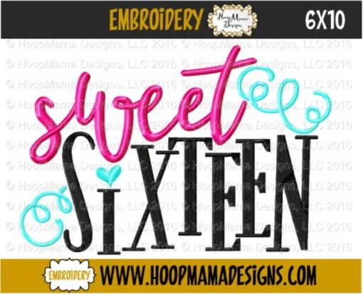 Sweet Sixteen - Embroidery and Cutting Options - Image 4