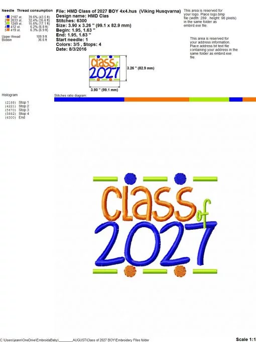 Class Of 2027 BOY - Embroidery and Cutting Options - Image 6