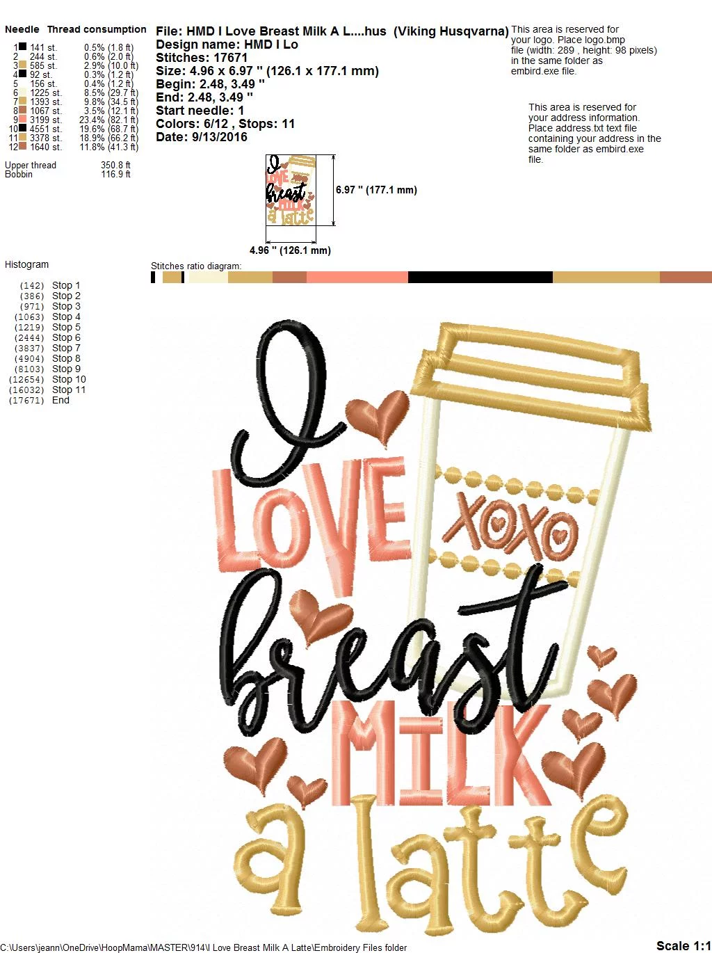 I Love Breast Milk A Latte - Embroidery and Cutting Options - Image 8