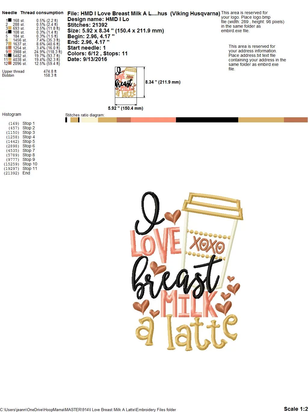 I Love Breast Milk A Latte - Embroidery and Cutting Options - Image 9