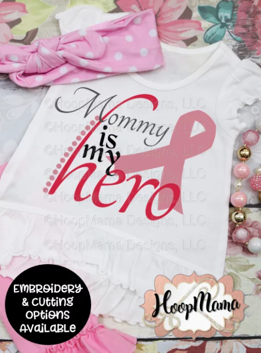 Mommy Is My Hero - Embroidery and Cutting Options