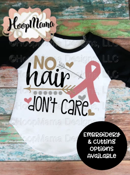 No Hair Don't Care - Embroidery and Cutting Options